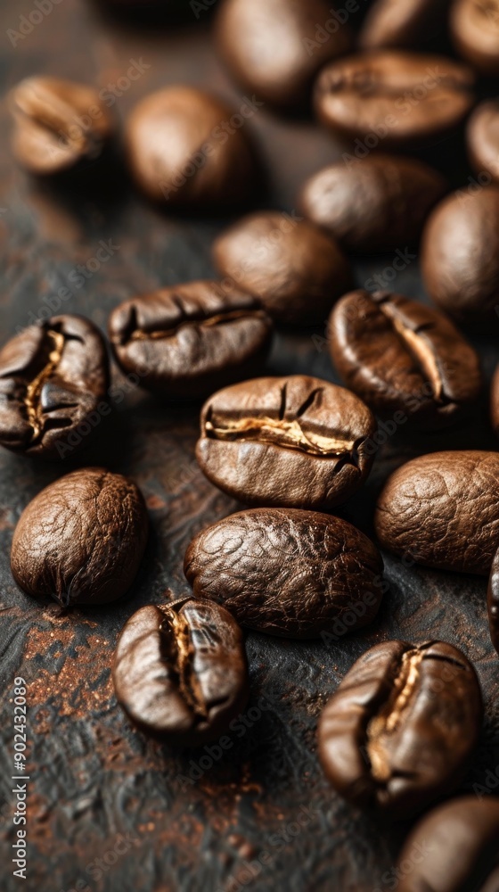 A detailed close-up of roasted coffee beans displaying their rich textures and dark brown color, emphasizing the essence of fresh, aromatic coffee. A detailed close-up of roasted coffee beans displaying their rich textures and dark brown color, emphasizing the essence of fresh, aromatic coffee.