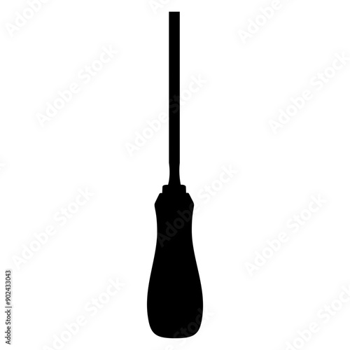 Chisel, carpentry hand tools for woodworking and wood carving. Stand for working with wood. Chisel isolated on transparent background. Black silhouette icon, vector illustration.
