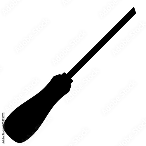 Chisel, carpentry hand tools for woodworking and wood carving. Stand for working with wood. Chisel isolated on transparent background. Black silhouette icon, vector illustration.