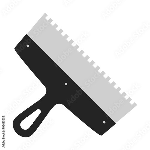 Set of spatula, isolated on a white background. Plaster spatula. Putty Knife. Construction tool. Spackling instrument. Spatula for finishing work. Silhouette black icons, vector illustration.
