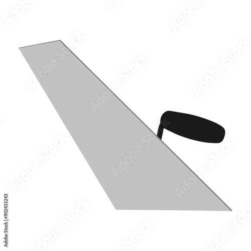 Set of spatula, isolated on a white background. Plaster spatula. Putty Knife. Construction tool. Spackling instrument. Spatula for finishing work. Silhouette black icons, vector illustration.