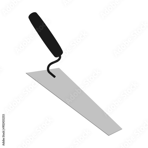 Set of spatula, isolated on a white background. Plaster spatula. Putty Knife. Construction tool. Spackling instrument. Spatula for finishing work. Silhouette black icons, vector illustration.