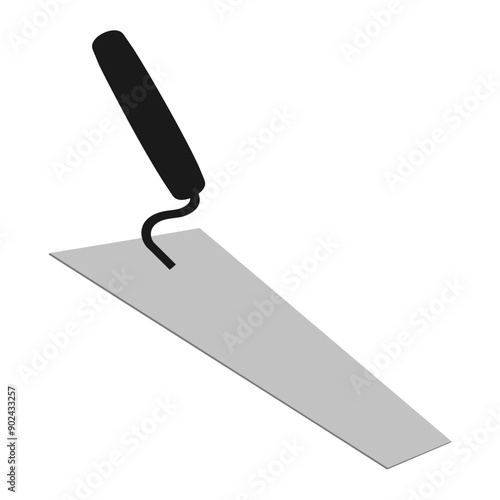Set of spatula, isolated on a white background. Plaster spatula. Putty Knife. Construction tool. Spackling instrument. Spatula for finishing work. Silhouette black icons, vector illustration.