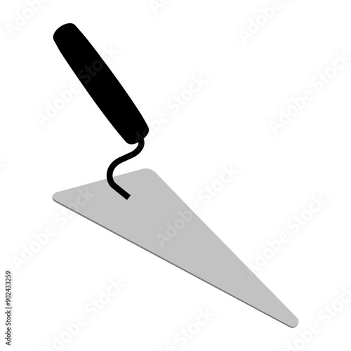 Set of spatula, isolated on a white background. Plaster spatula. Putty Knife. Construction tool. Spackling instrument. Spatula for finishing work. Silhouette black icons, vector illustration.