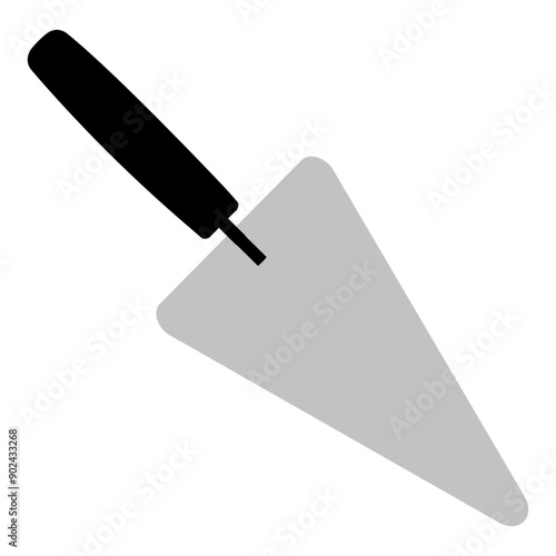 Set of spatula, isolated on a white background. Plaster spatula. Putty Knife. Construction tool. Spackling instrument. Spatula for finishing work. Silhouette black icons, vector illustration.