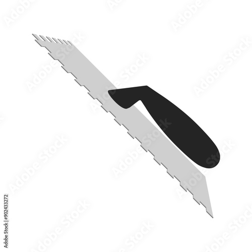 Set of spatula, isolated on a white background. Plaster spatula. Putty Knife. Construction tool. Spackling instrument. Spatula for finishing work. Silhouette black icons, vector illustration.