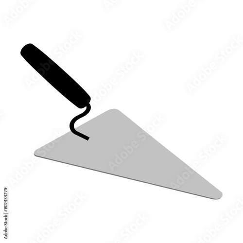 Set of spatula, isolated on a white background. Plaster spatula. Putty Knife. Construction tool. Spackling instrument. Spatula for finishing work. Silhouette black icons, vector illustration.