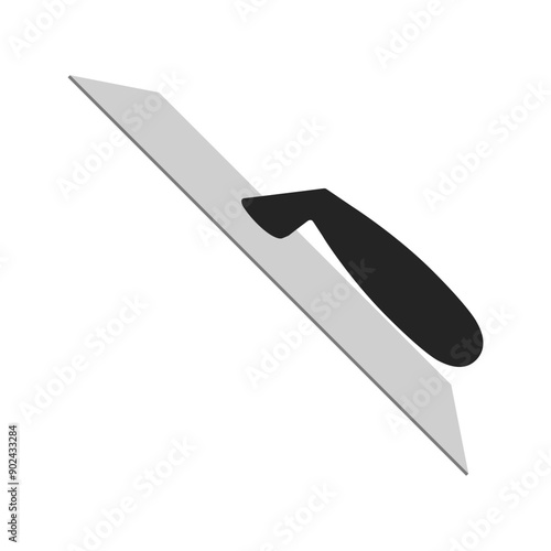 Set of spatula, isolated on a white background. Plaster spatula. Putty Knife. Construction tool. Spackling instrument. Spatula for finishing work. Silhouette black icons, vector illustration.