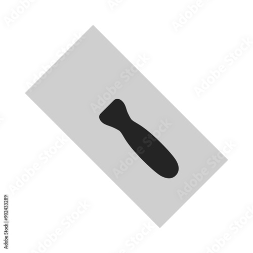 Set of spatula, isolated on a white background. Plaster spatula. Putty Knife. Construction tool. Spackling instrument. Spatula for finishing work. Silhouette black icons, vector illustration.