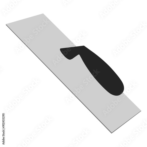 Set of spatula, isolated on a white background. Plaster spatula. Putty Knife. Construction tool. Spackling instrument. Spatula for finishing work. Silhouette black icons, vector illustration.