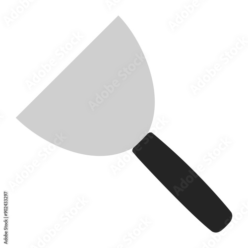 Set of spatula, isolated on a white background. Plaster spatula. Putty Knife. Construction tool. Spackling instrument. Spatula for finishing work. Silhouette black icons, vector illustration.