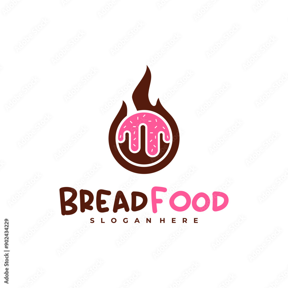 Fire bread logo vector template, Creative hot bread logo design concepts Fire bread logo vector template, Creative hot bread logo design concepts
