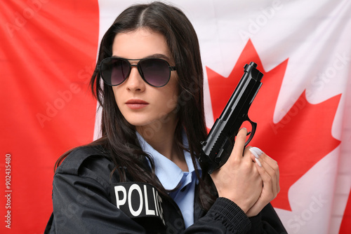 Female police officer with ...