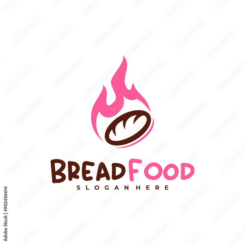 Fire bread logo vector template, Creative hot bread logo design concepts Fire bread logo vector template, Creative hot bread logo design concepts
