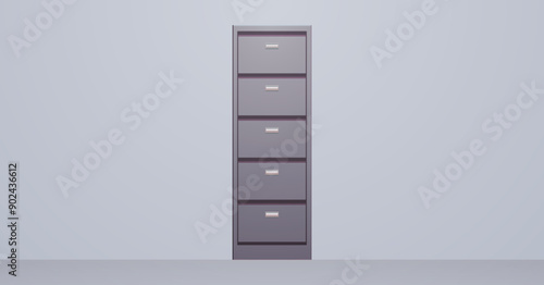 Office cabinet and document data archive storage folders for files business administration concept flat vector illustration.	