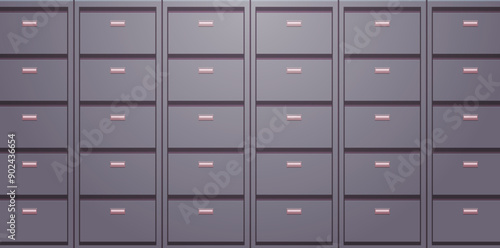 Office cabinet and document data archive storage folders for files business administration concept flat vector illustration.	