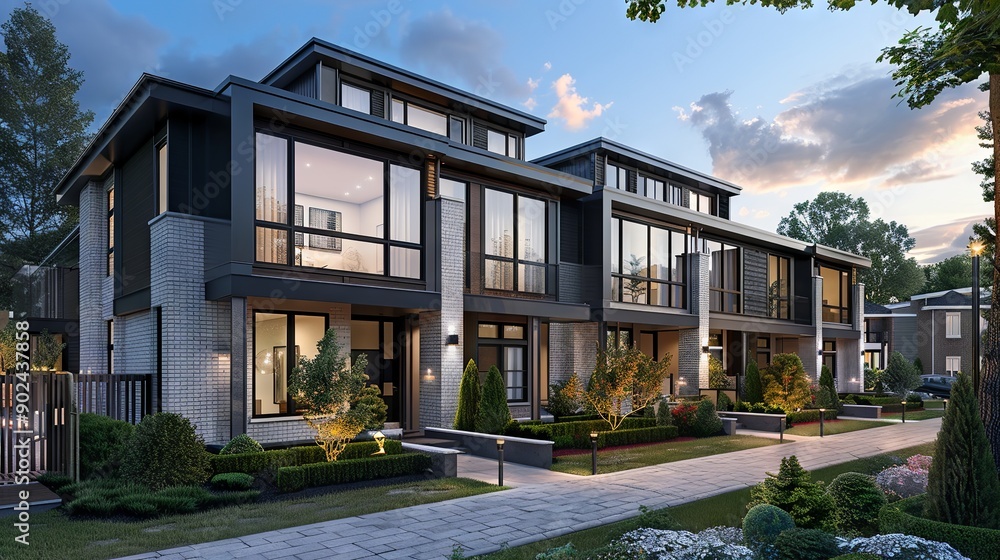 Fototapeta premium Modern Luxury Home in Serene Forest Setting