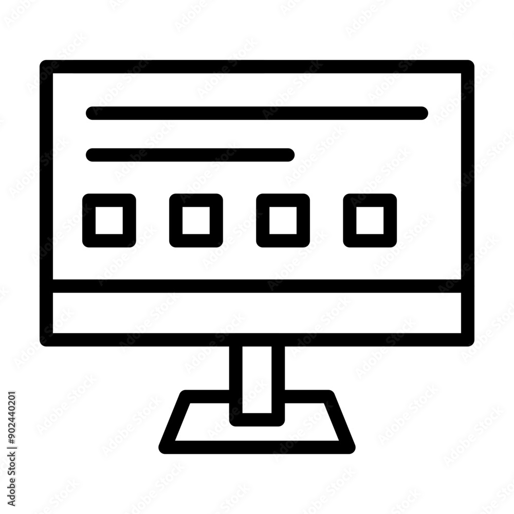 Online Quiz Vector Line Icon Design Online Quiz Vector Line Icon Design
