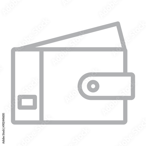Wallet Vector Line Grey Icon Design