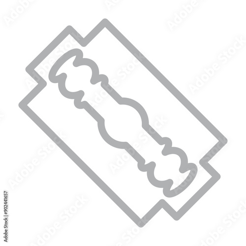 Shaving Blade Vector Line Grey Icon Design