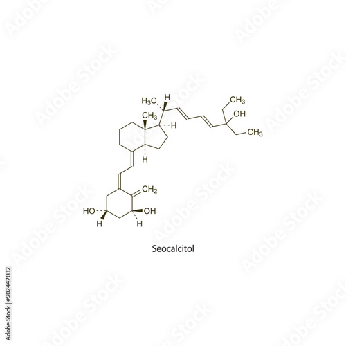 Sobuzoxane flat skeletal molecular structure Antineoplastic drug used in cancer treatment. Vector illustration scientific diagram.