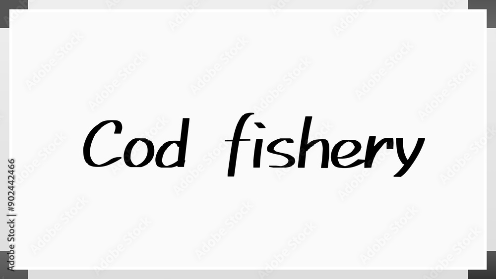 Cod fishery のホワイトボード風イラスト Cod fishery のホワイトボード風イラスト