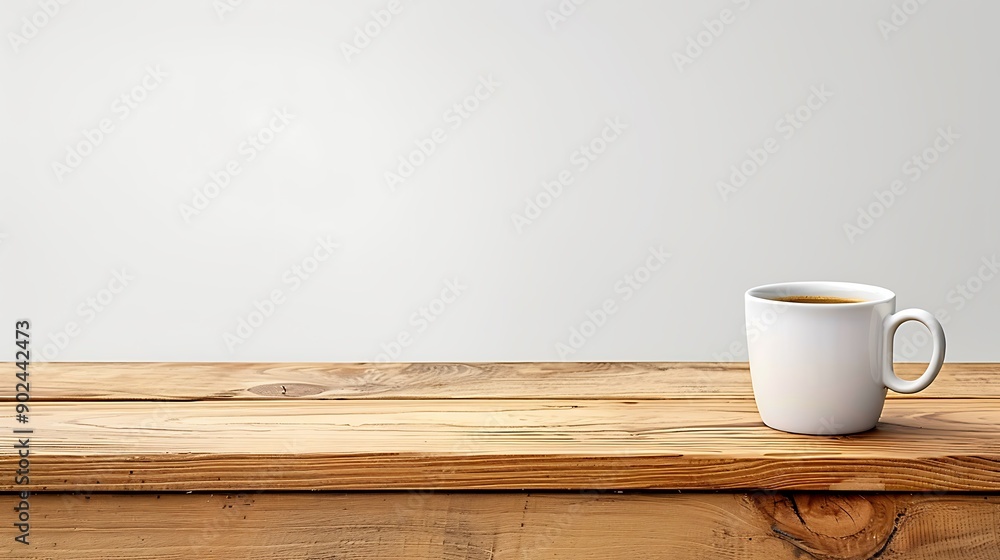 A Cup of Coffee on a Wooden Table A Cup of Coffee on a Wooden Table