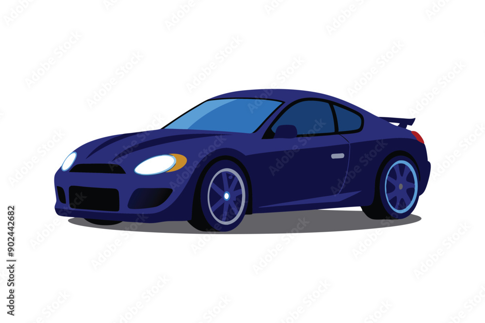 Beautiful glossy big car dark blue vector artwork illustration. Beautiful glossy big car dark blue vector artwork illustration.