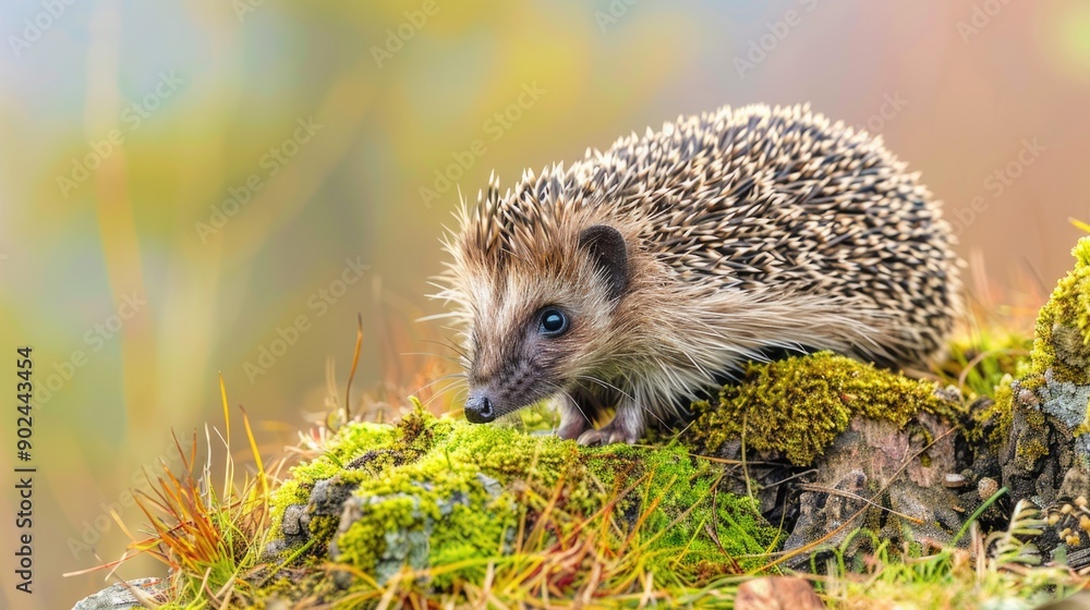 Fototapeta premium Young hedgehog in natural habitat