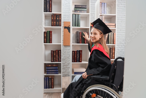 Female graduate in wheelcha...