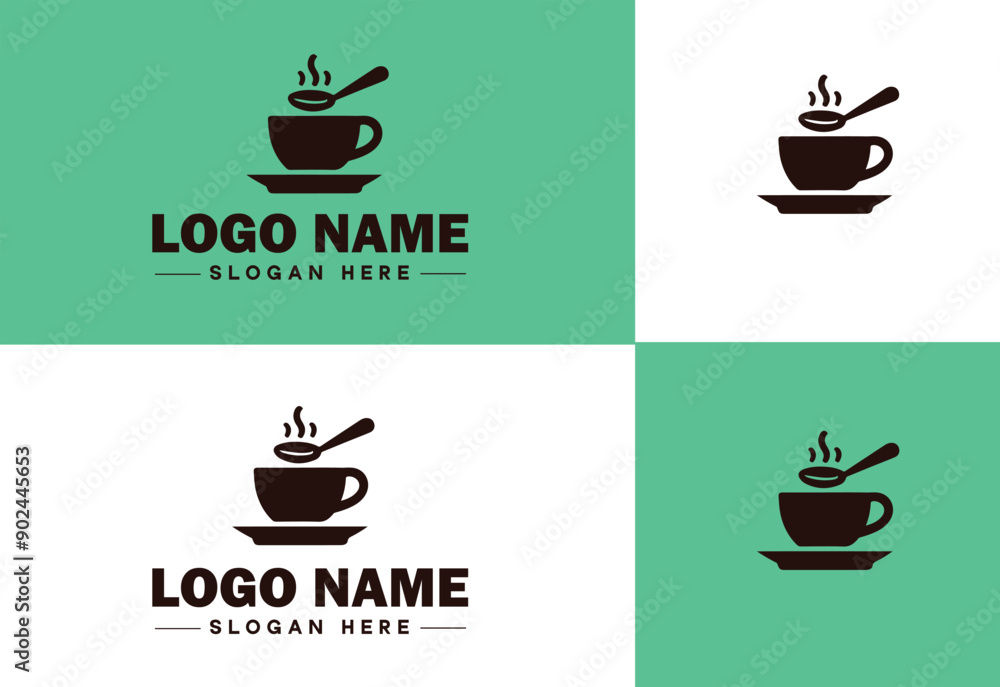Fototapeta premium Cafe icon Coffeehouse Bistro Café bar flat logo sign symbol editable vector