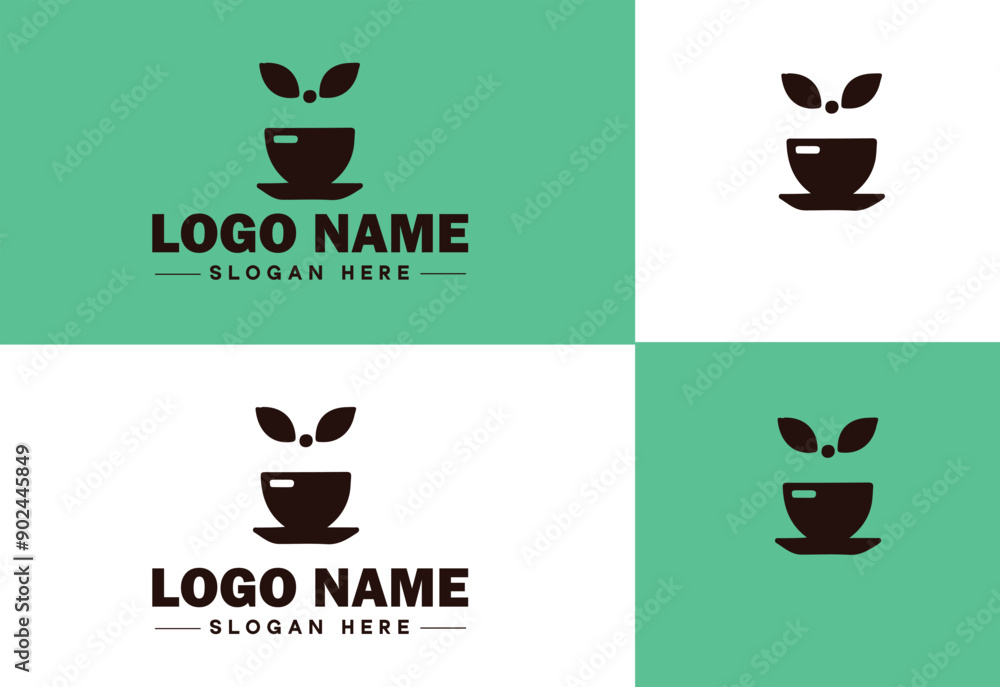 Obraz premium Cafe icon Coffeehouse Bistro Café bar flat logo sign symbol editable vector