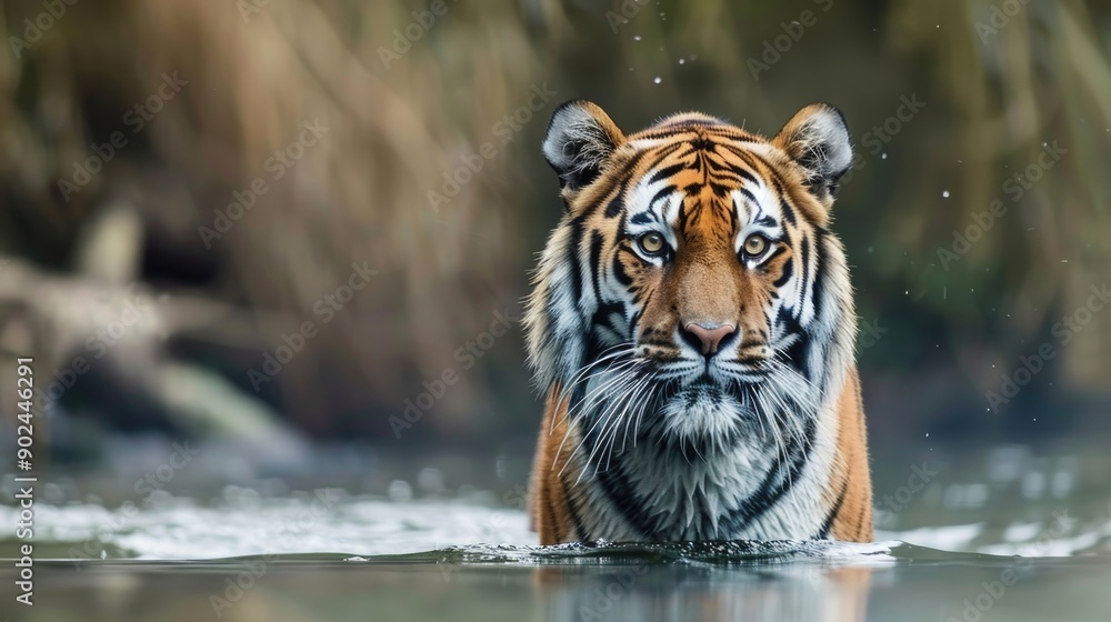 Tiger, wild animal in the natural habitat Tiger, wild animal in the natural habitat