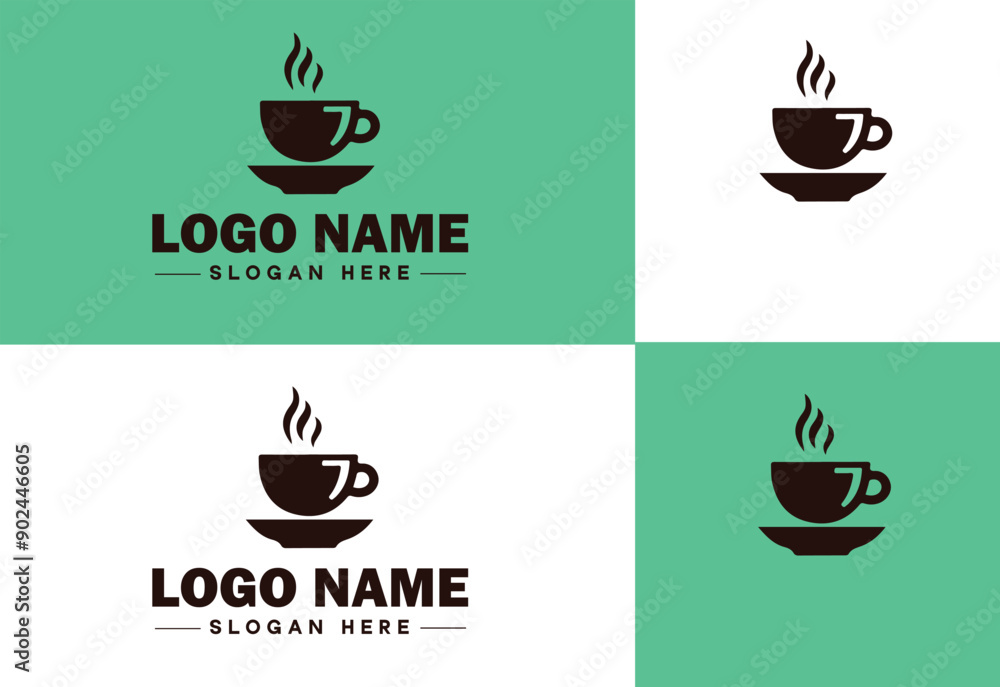 Fototapeta premium Cafe icon Coffeehouse Bistro Café bar flat logo sign symbol editable vector