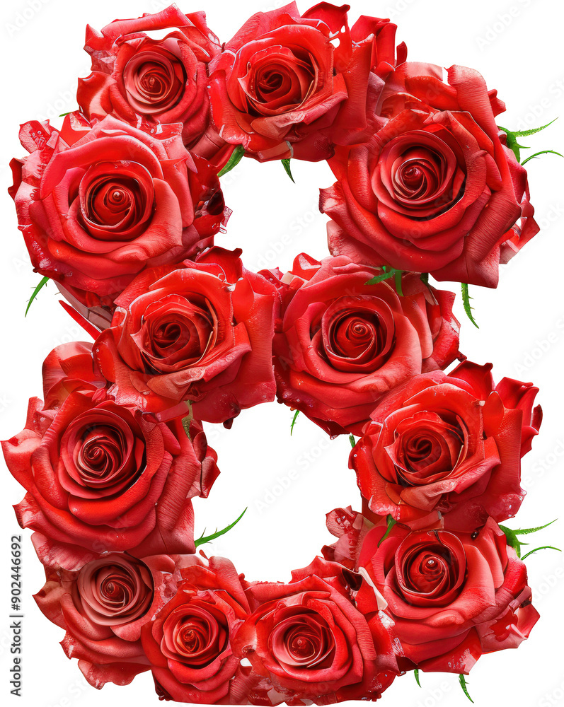 Red rose number 8 Red rose number 8
