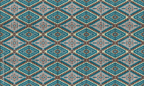 American tribal ethnic native pattern.Traditional Navajo,Aztec,Apache,Southwest and Mexican style fabric pattern.Abstract vector motifs pattern.For fabric,clothing,blanket,carpet,woven,wrap,decoration