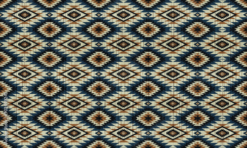 American tribal ethnic native pattern.Traditional Navajo,Aztec,Apache,Southwest and Mexican style fabric pattern.Abstract vector motifs pattern.For fabric,clothing,blanket,carpet,woven,wrap,decoration