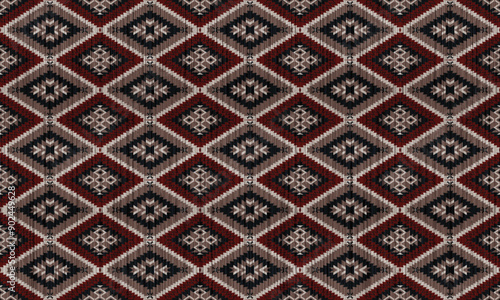 American tribal ethnic native pattern.Traditional Navajo,Aztec,Apache,Southwest and Mexican style fabric pattern.Abstract vector motifs pattern.For fabric,clothing,blanket,carpet,woven,wrap,decoration