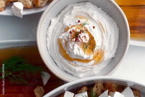 A dollop of whipped feta ch...