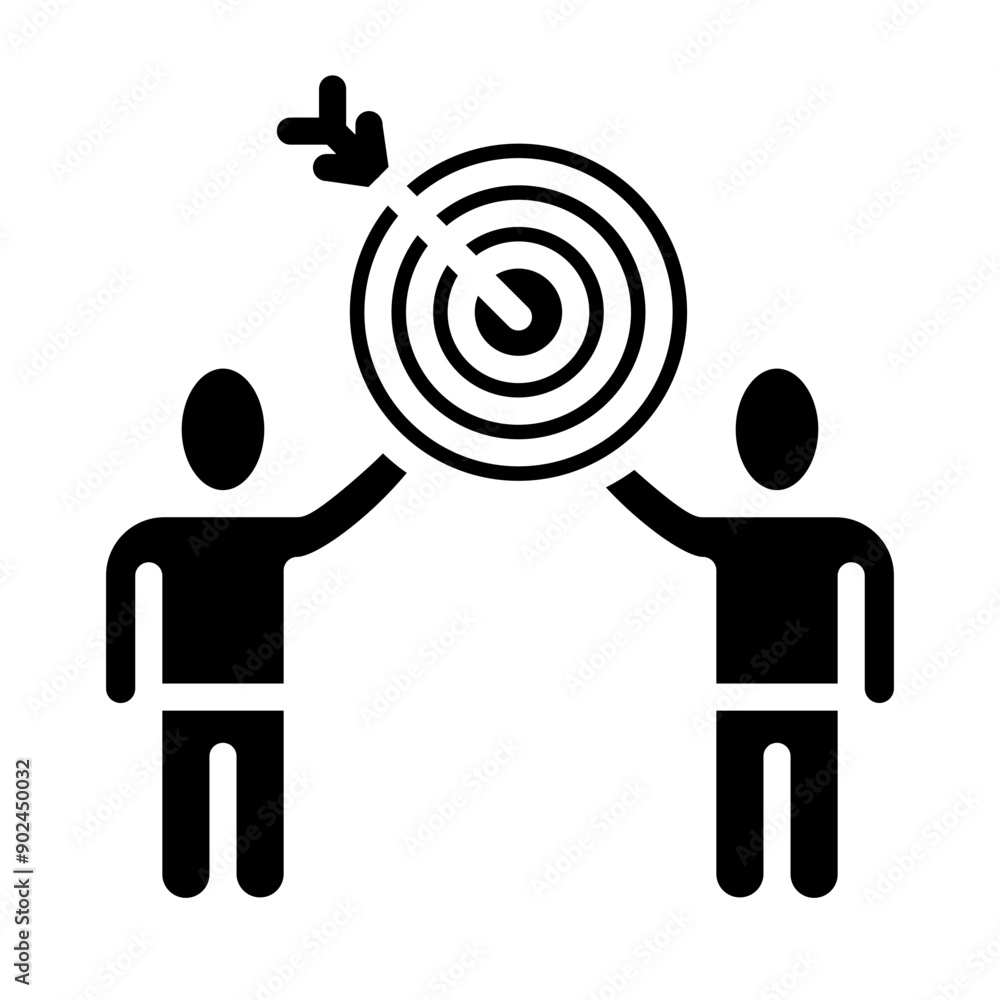 Shared Goals Vector Glyph Icon Design Shared Goals Vector Glyph Icon Design