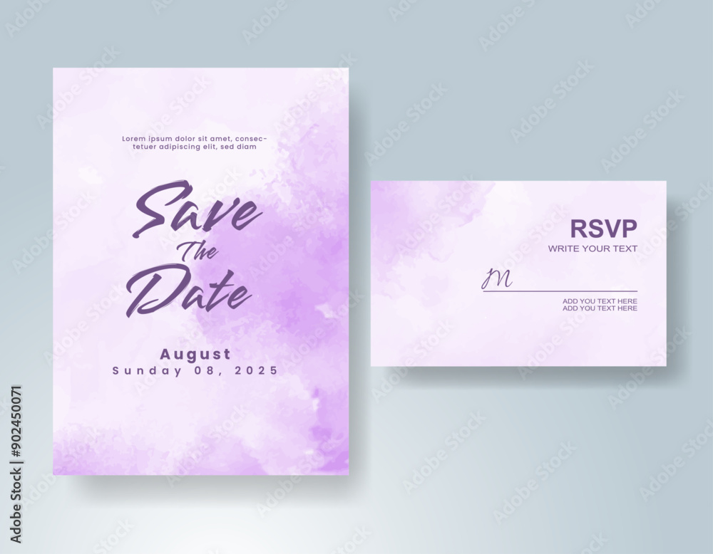 Wedding invitation with abstract watercolor background Wedding invitation with abstract watercolor background