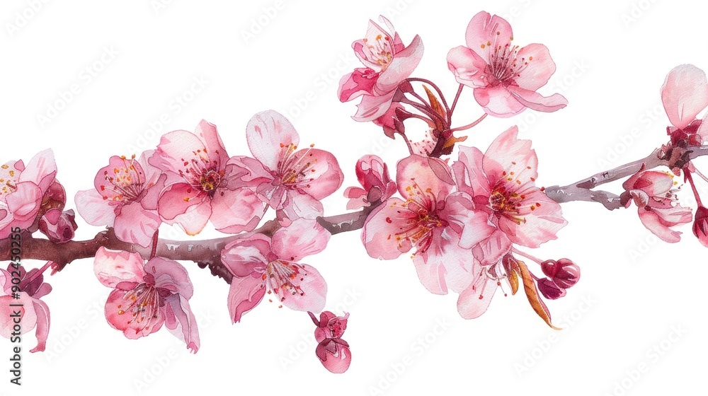 cherry blossom spring watercolor icon cherry blossom spring watercolor icon
