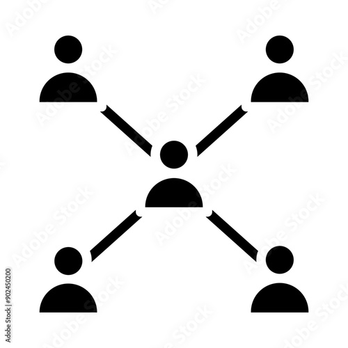 Connecting People Vector Glyph Icon Design