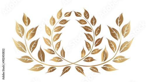 Logo design, golden color, vector and illustration of laurel, victory award, best