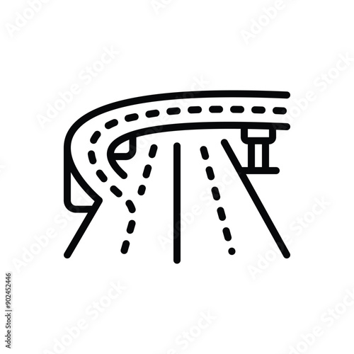 Black line icon for highway