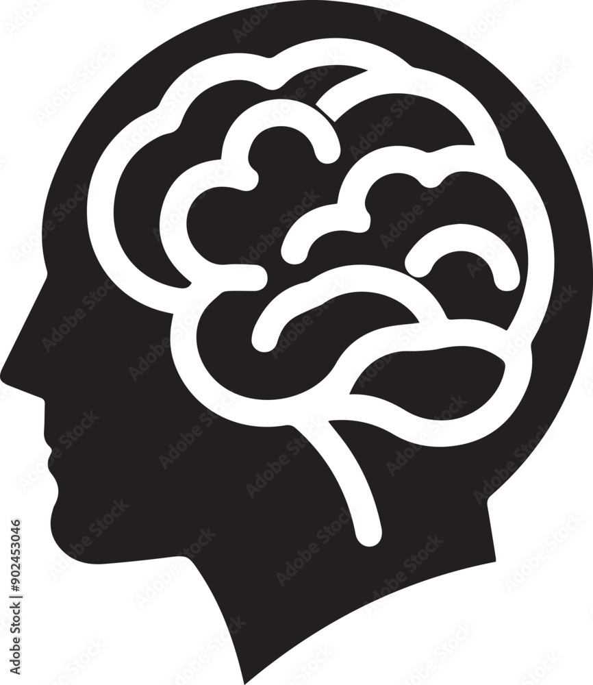 human brain vector silhouette illiustration logo human brain vector silhouette illiustration logo