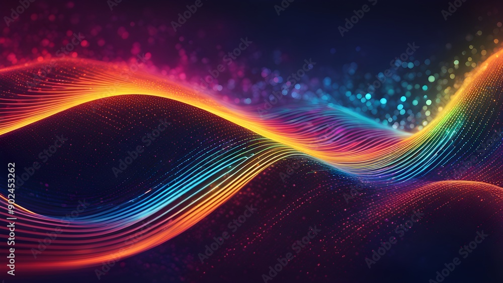 A colorful wave with a lot of sparkles A colorful wave with a lot of sparkles