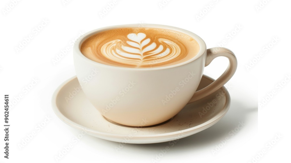 Cup of latte isolated on white background Cup of latte isolated on white background
