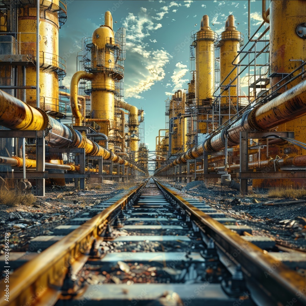 Expansive Power Substation in Realistic Kodachrome Style