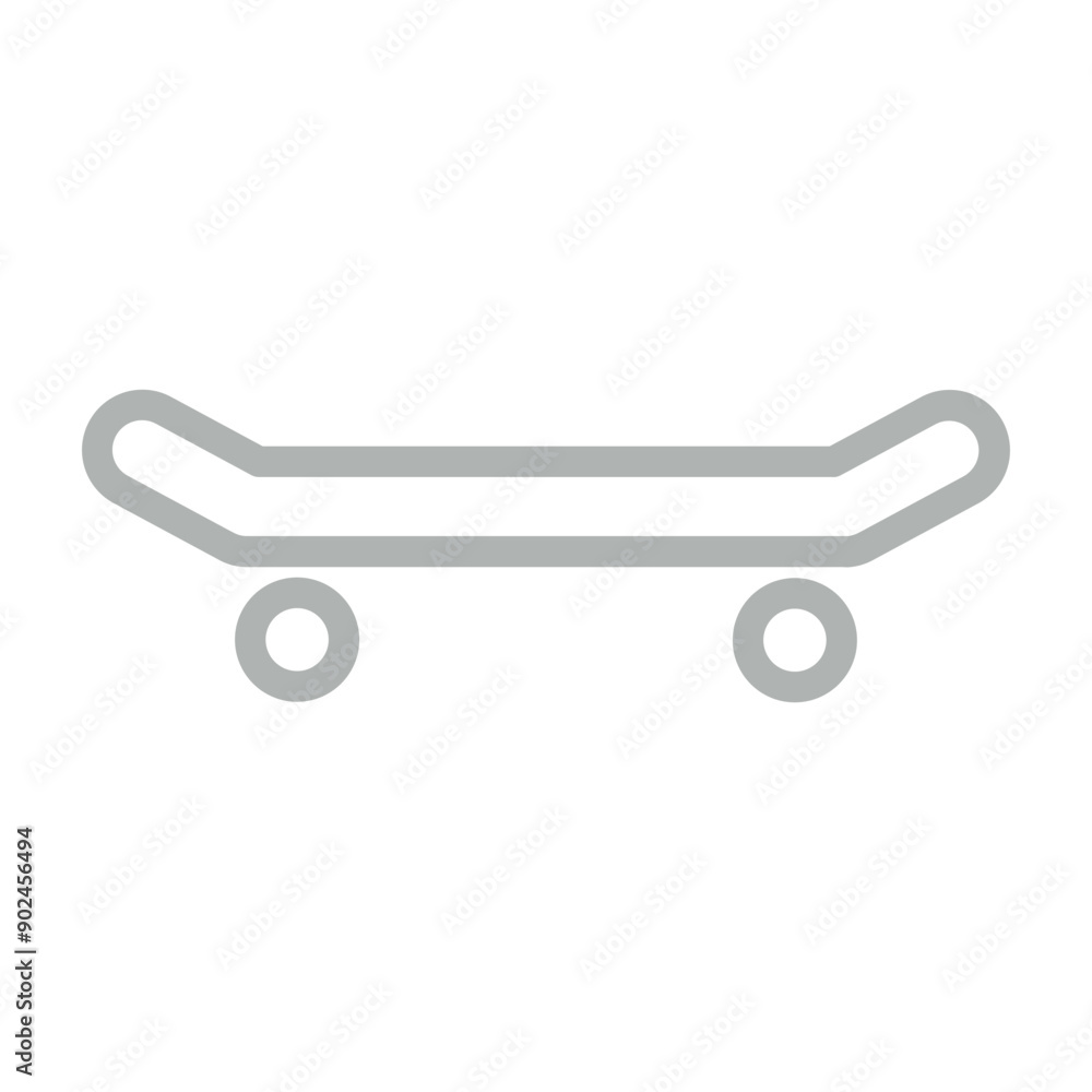 skateboard Vector Line Grey Icon Design skateboard Vector Line Grey Icon Design